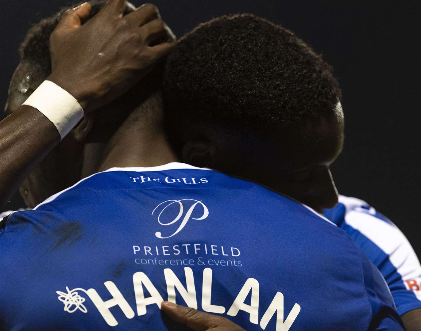 Brandon Hanlan is congratulated by Mikael Ndjoli after scoring Tuesday night's winner Picture: Ady Kerry