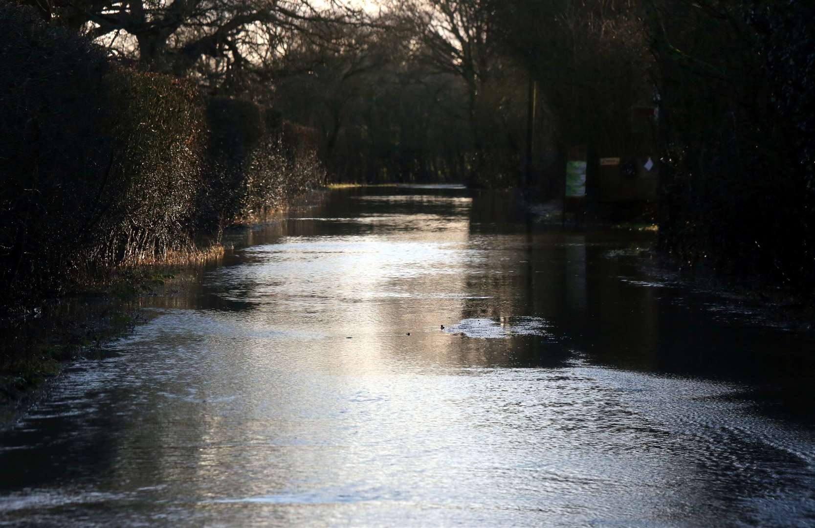 New Barn Road in Hawkenbury has shut because of flooding near Staplehurst. Picture: UK News in Pictures (26827687)