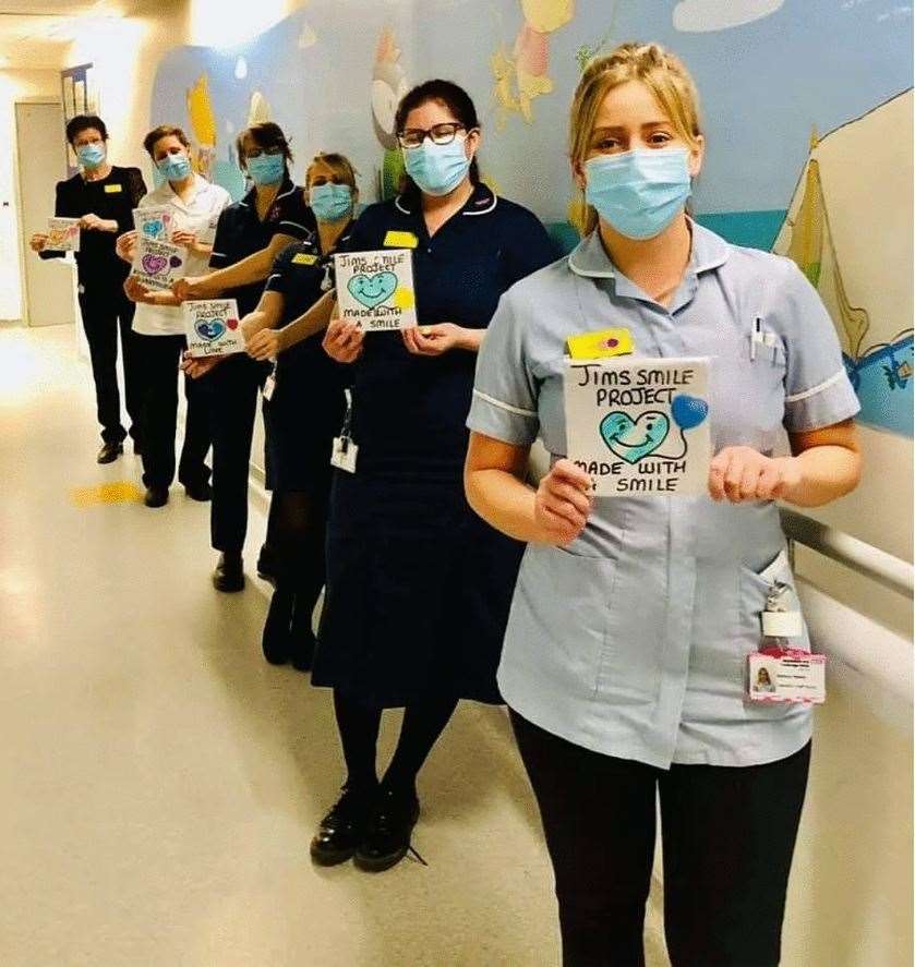 NHS staff also received cards from James