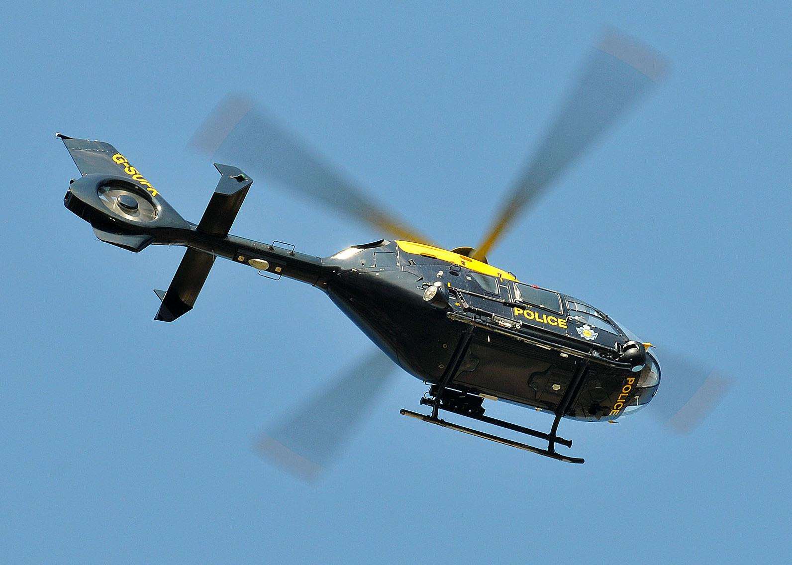The police helicopter was involved in the search