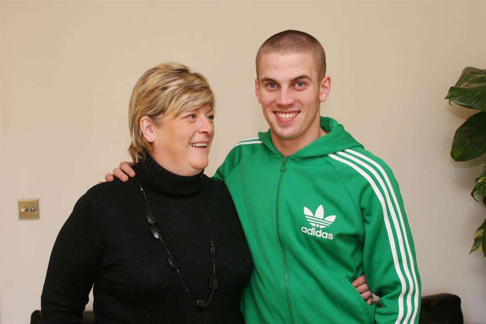 Adam Chandler with his mum, June Diplock