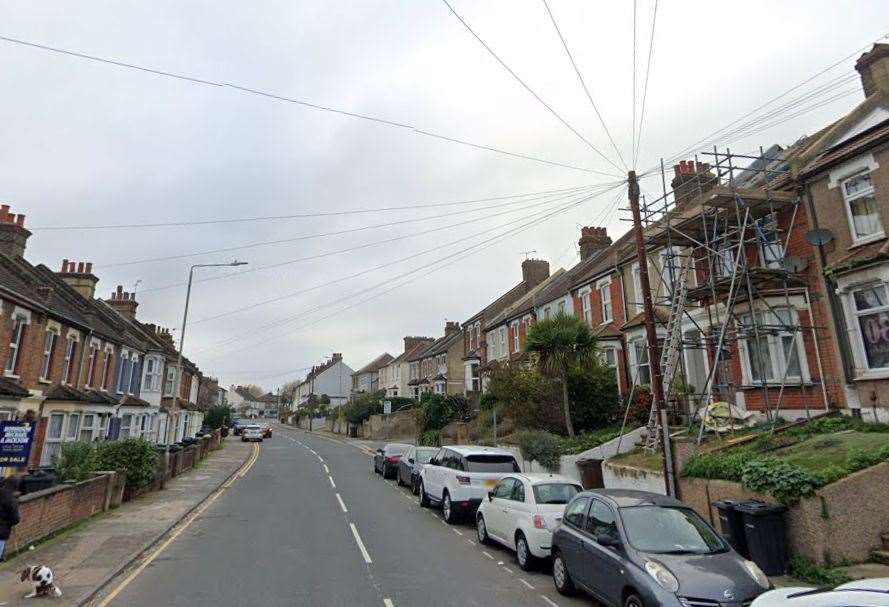 A man sustained head injuries during the assault in Old Road West, Gravesend. Picture: Google