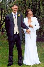 Jason Newman and Valerie Riseborough-Newman on their wedding day