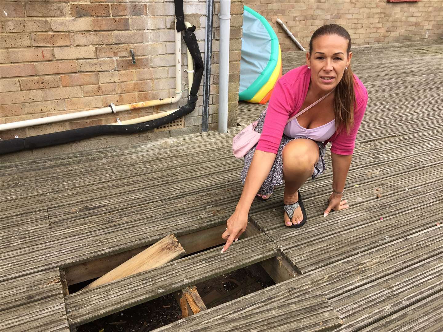 Victoria Brown, 49, wants the decking to be ripped up at St Andrew's Close in Whitstable