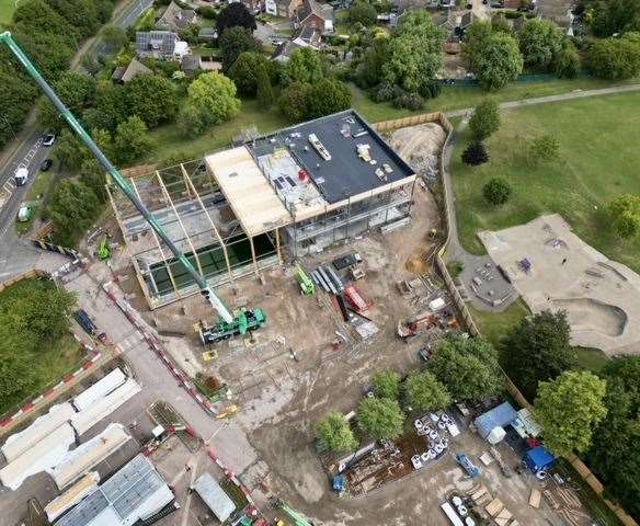 Progress on the Splashes leisure centre in Rainham. Picture: Philip Drew