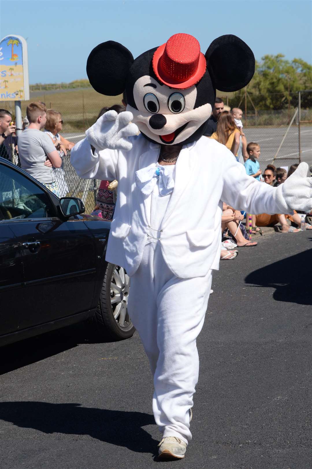 Micky Mouse in the Margate Carnival procession on Sunday. Picture: Chris Davey. (3437089)