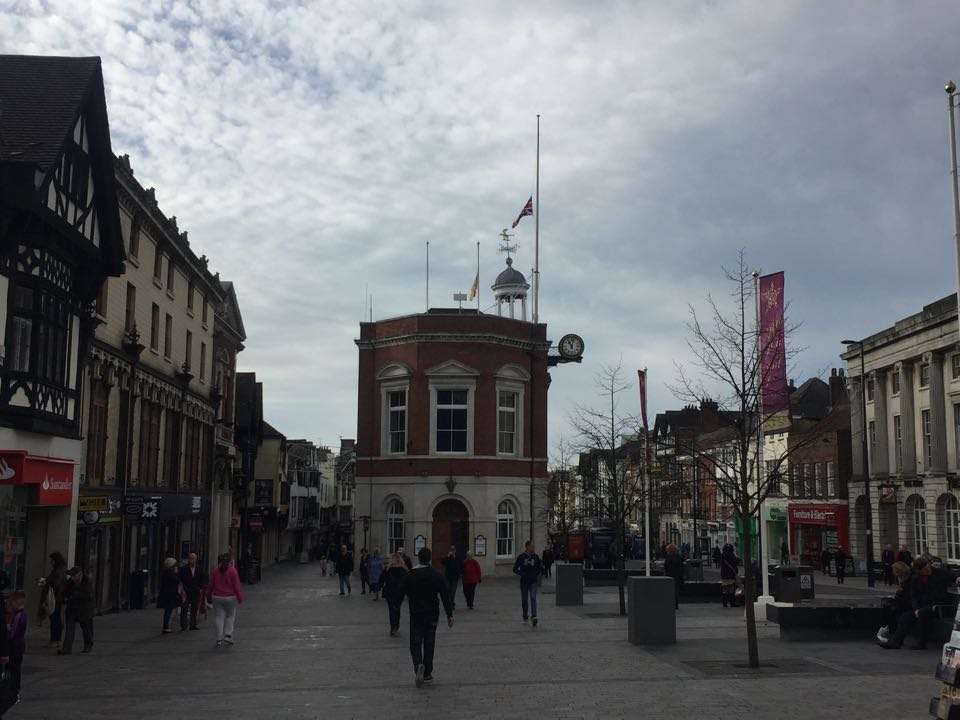 Town Hall is flying the Union Jack at half mast.