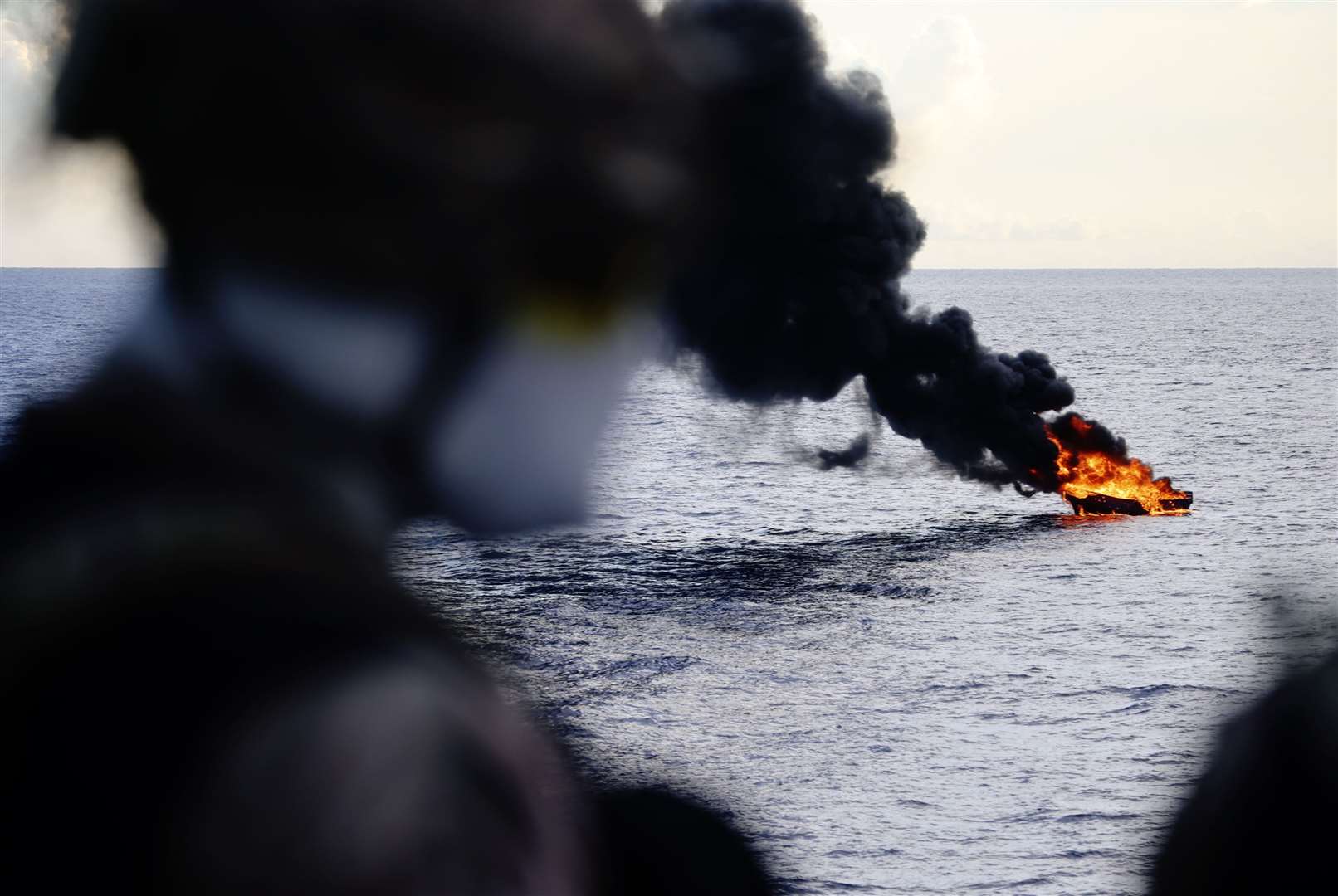 The boat was sunk to prevent any future illegal activity. Picture: Royal Navy