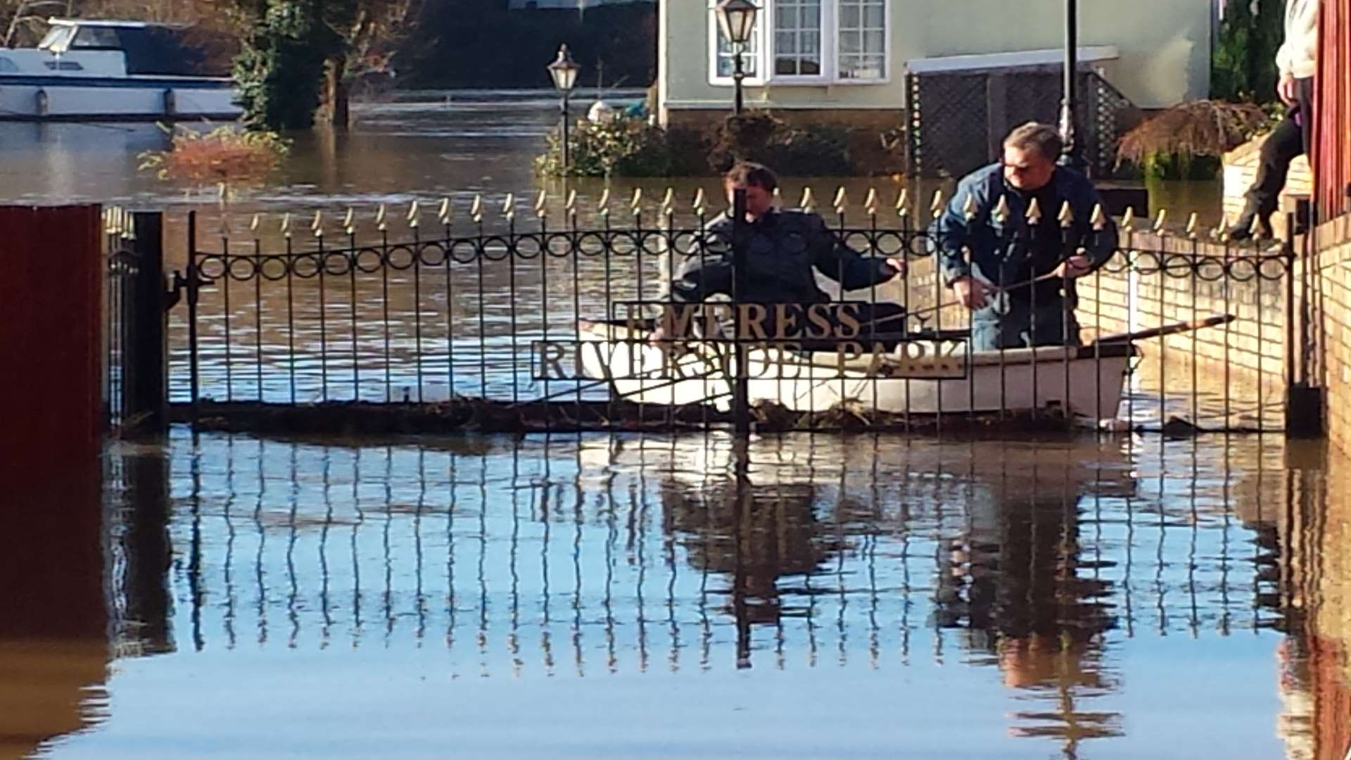 A park for mobile homes in East Farleigh is totally flooded. Picture: Natalie Spearman