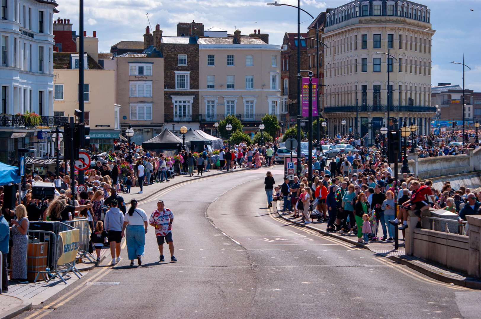 Margate Carnival 2023: Crowds gathered to watch the parade pass through. Picture: Louis Mclaren