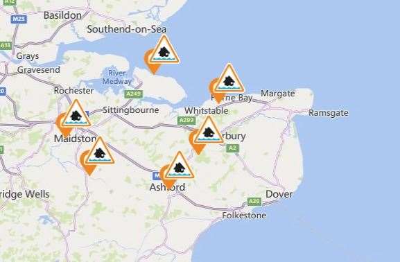 Flooding alerts have been issued for parts of Kent Picture: Flooding Information Service