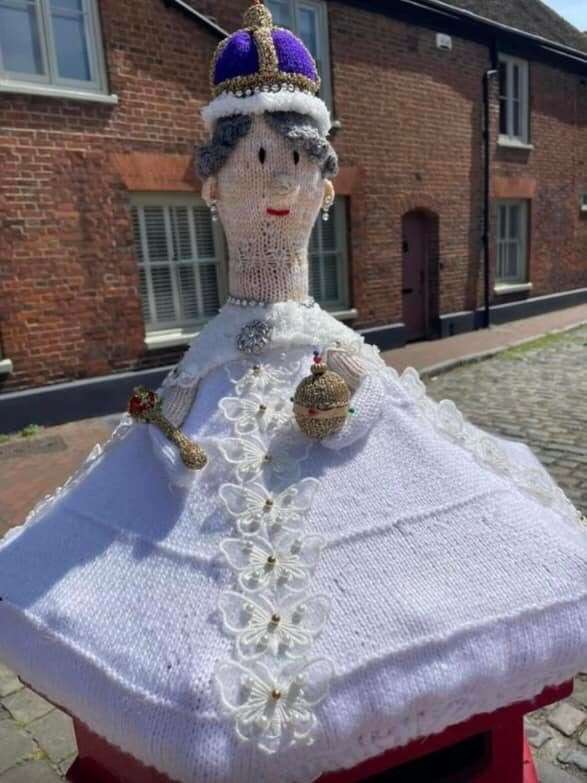 A knitted coronation in Court Street Picture: Faversham Gunpowder WI