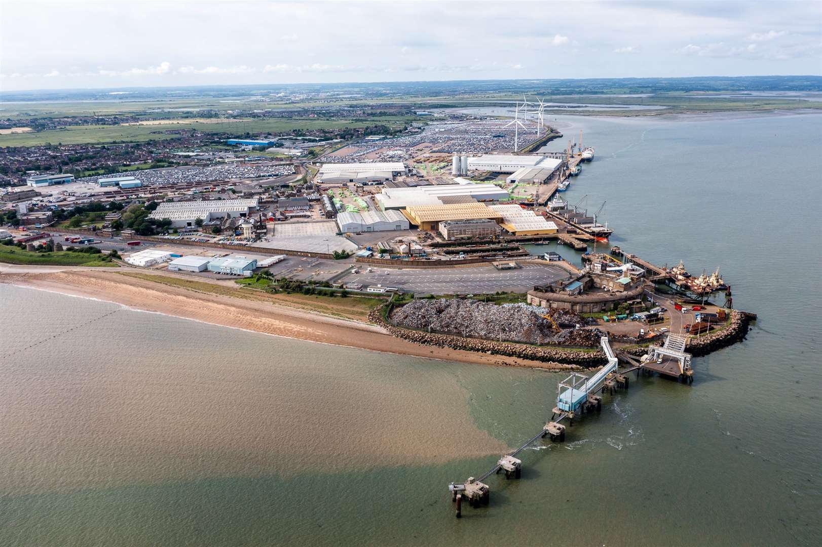 Aerial shot of Sheerness docks. Picture: Peel Ports