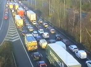 Delays on the A2. Picture: Highways England.