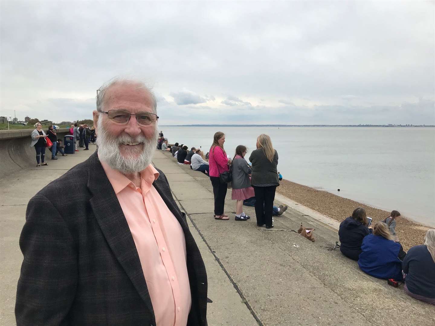 Cllr Ghlin Whelan on Sheerness beach watching out for the D-Day anniversary Dakota flyover (42907997)