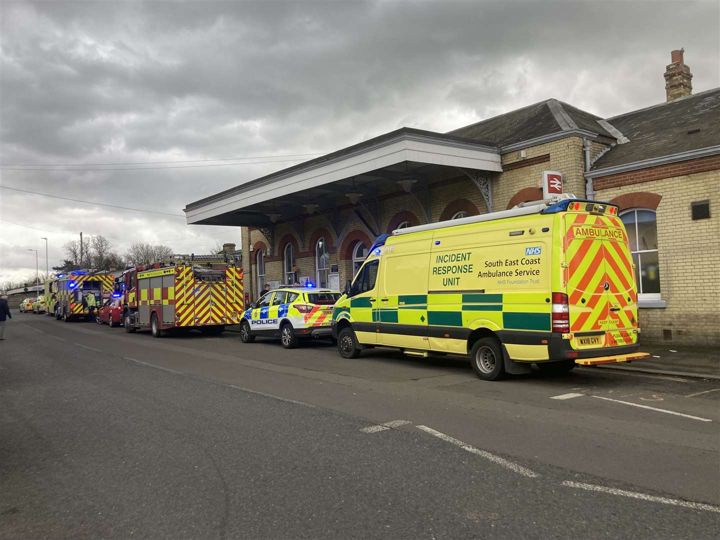 Emergency services are at Faversham railway station