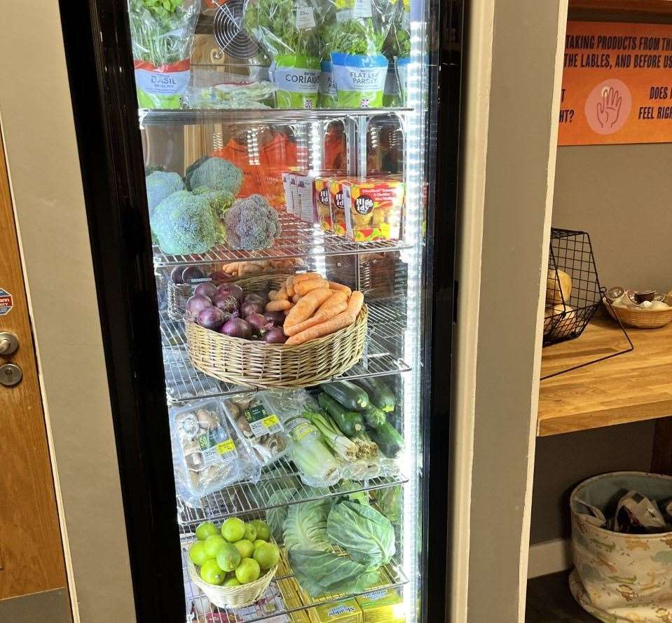 The community fridge opened on Monday