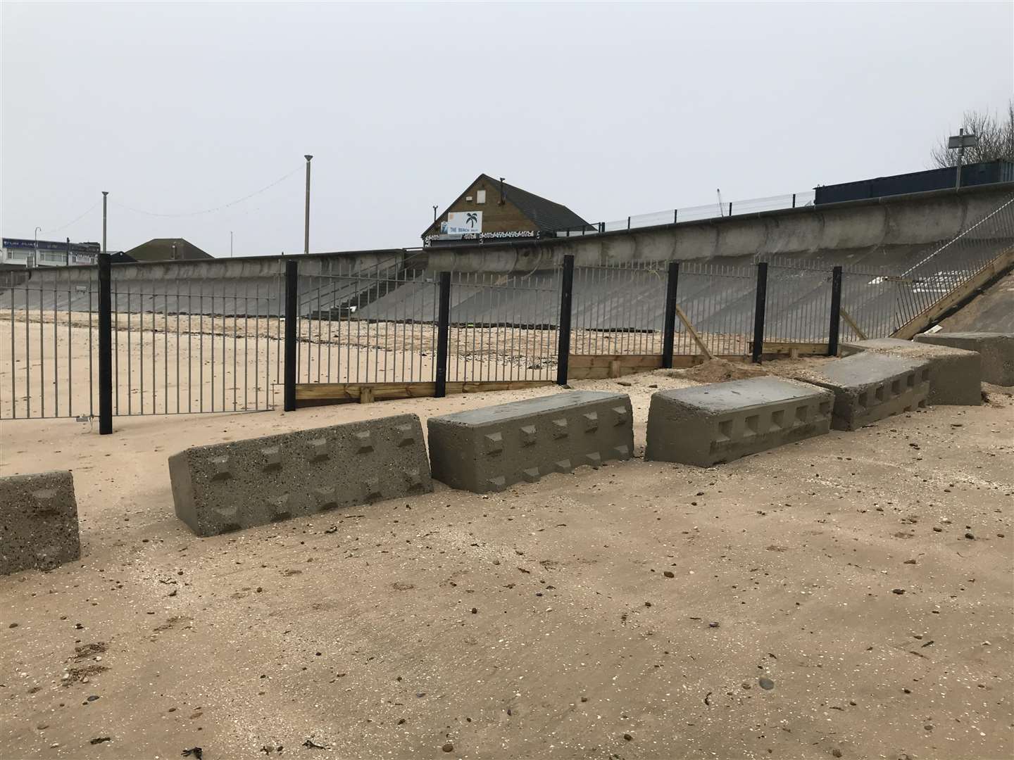 Line in the sand: controversial fence at Central Beach, Leysdown (5870028)