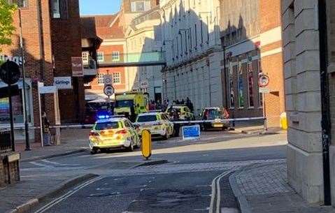 Police have cordoned off an area near Whitefriars. Picture: Joseph Gibbons