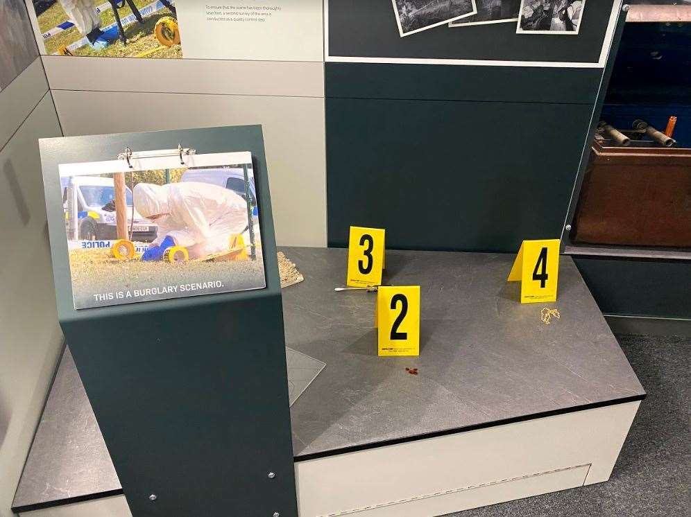 The interactive crime scene at the Kent Police Museum