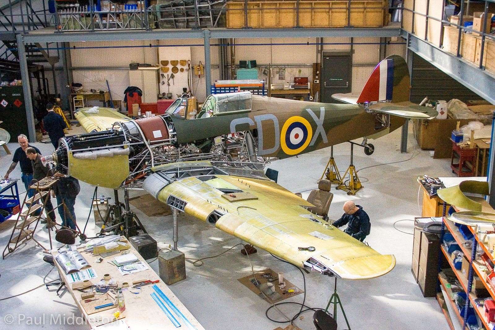 The painstaking task of rebuilding the 78-year-old warplane was undertaken by Hawker Restorations. Picture: SWNS