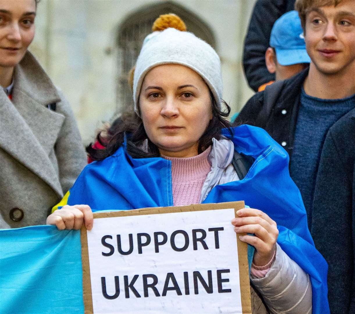 Ukraine protest King's College . Picture: Keith Heppell. (55261152)