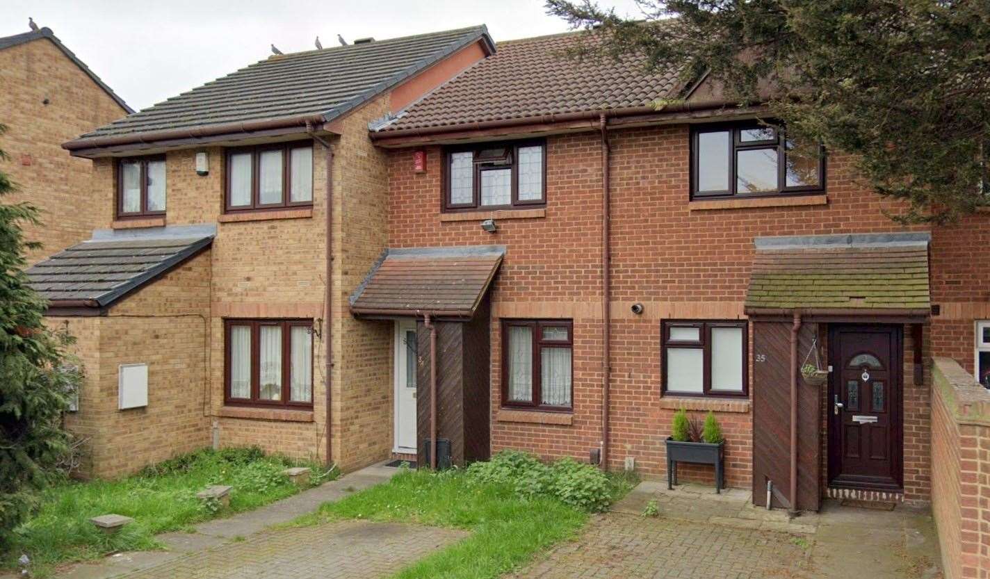 34 Armstrong Close (middle), Lucy's parents' first house which they bought for £80,000 in 1999 Picture: Google Images