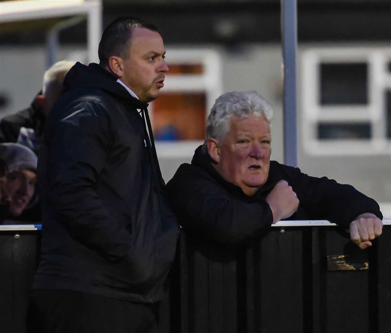 Clive Cook, right, in the Canterbury City dugout with coach John Ovard Picture: Alan Langley