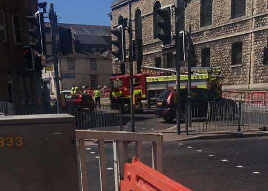 The crash in Railway Street, Chatham. Picture: Lauren Baker