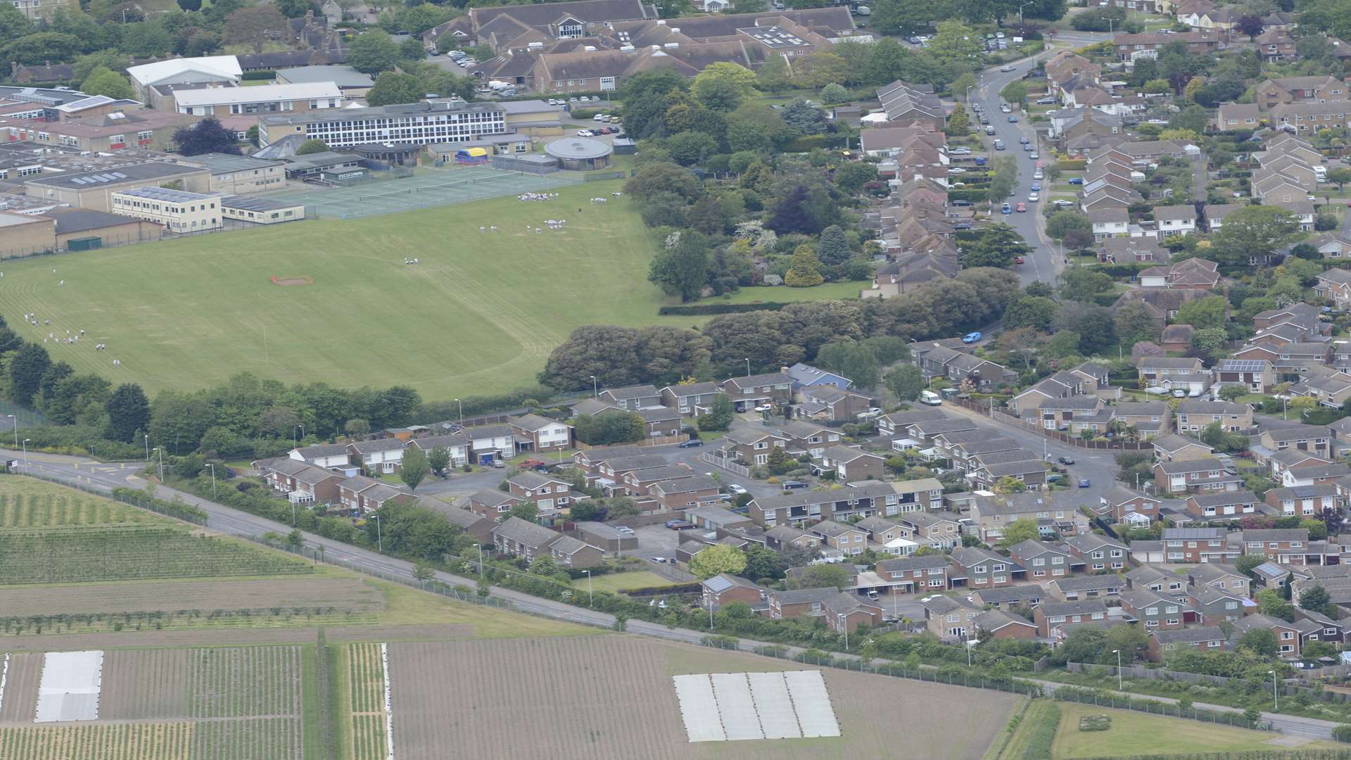 An aerial view of where part of the development will take place. Picture: Simon Burchett