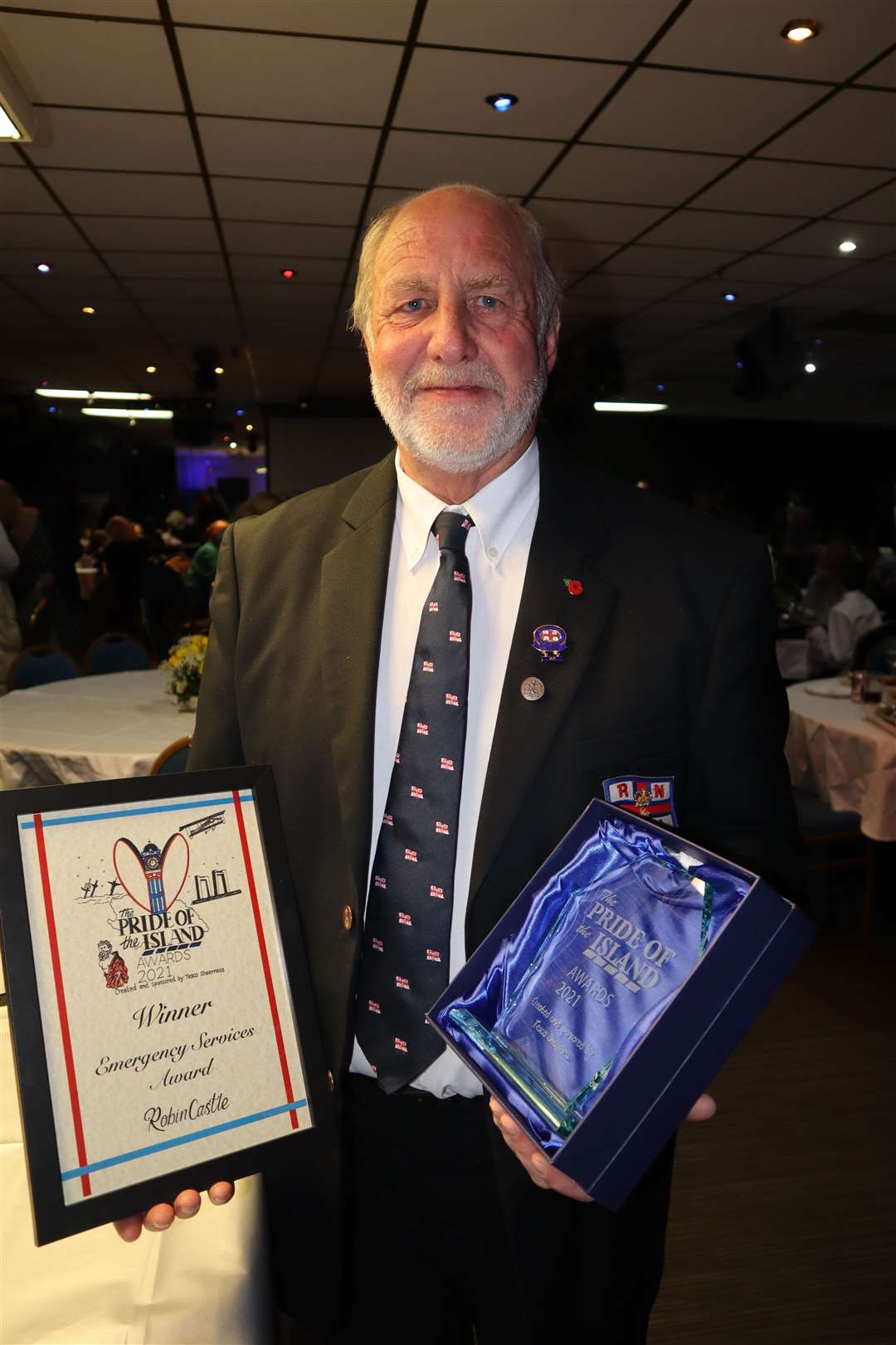 Former Sheerness RNLI coxswain Robin Castle received the emergency services award in the Tesco Pride of the Island awards at Layzells, Minster