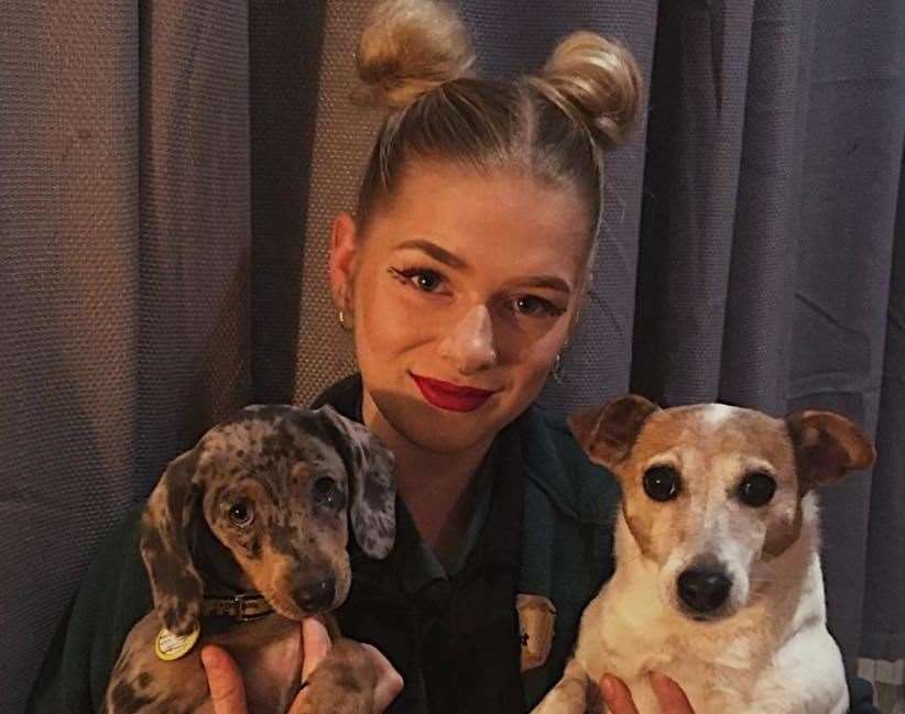 Emilia Marsh with her beloved dogs