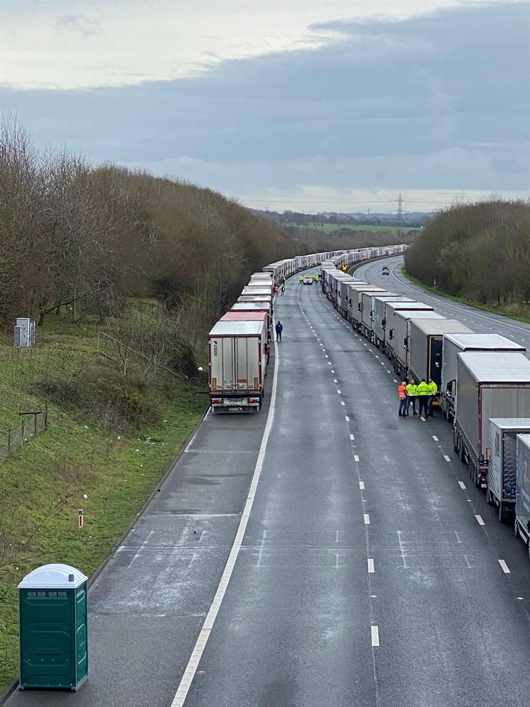Lorries between M20 junction 10a and 11 Picture: Barry Goodwin