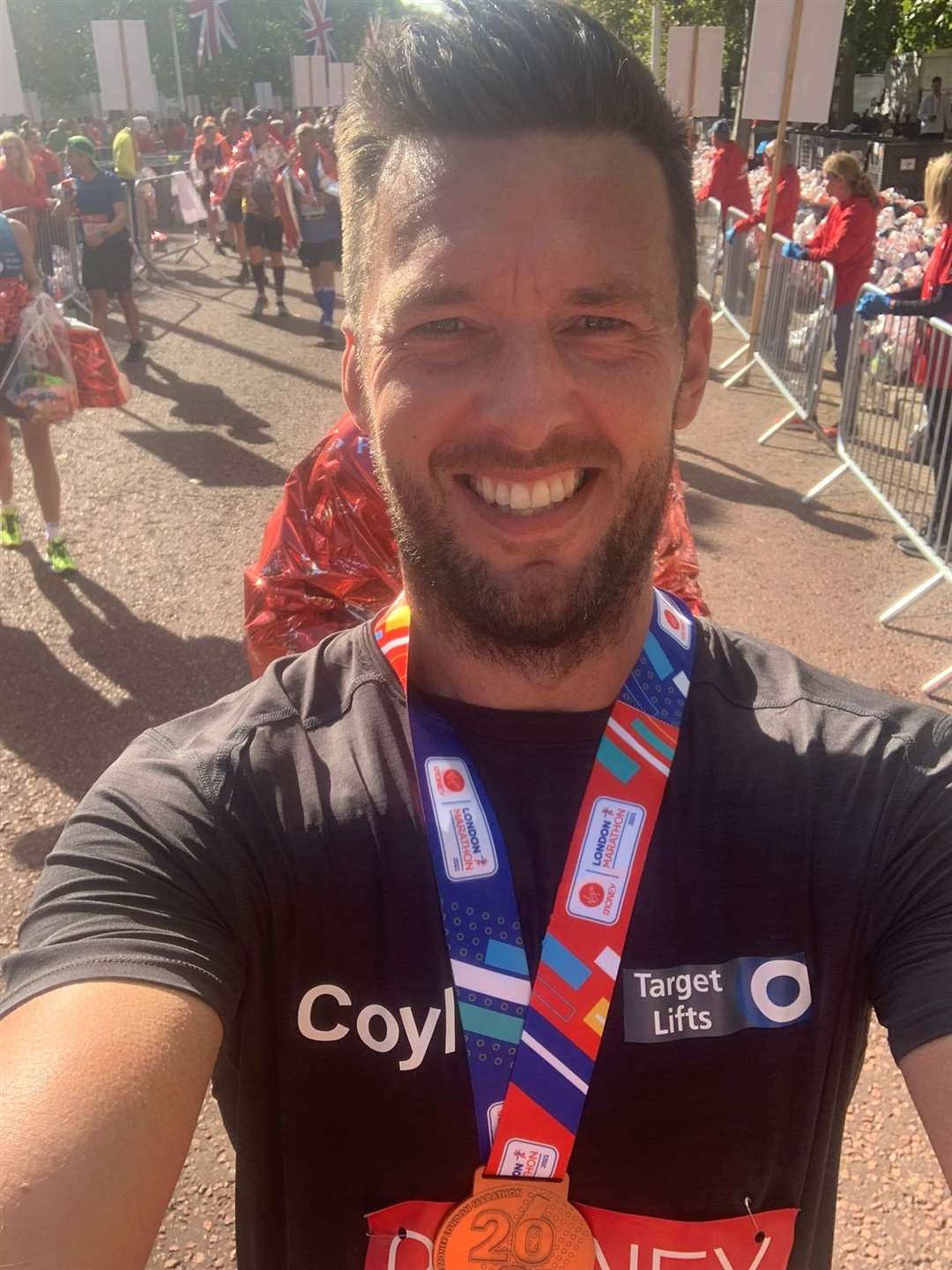 Jamie Coyle completed the London Marathon on Sunday Picture: Twitter/@education sport
