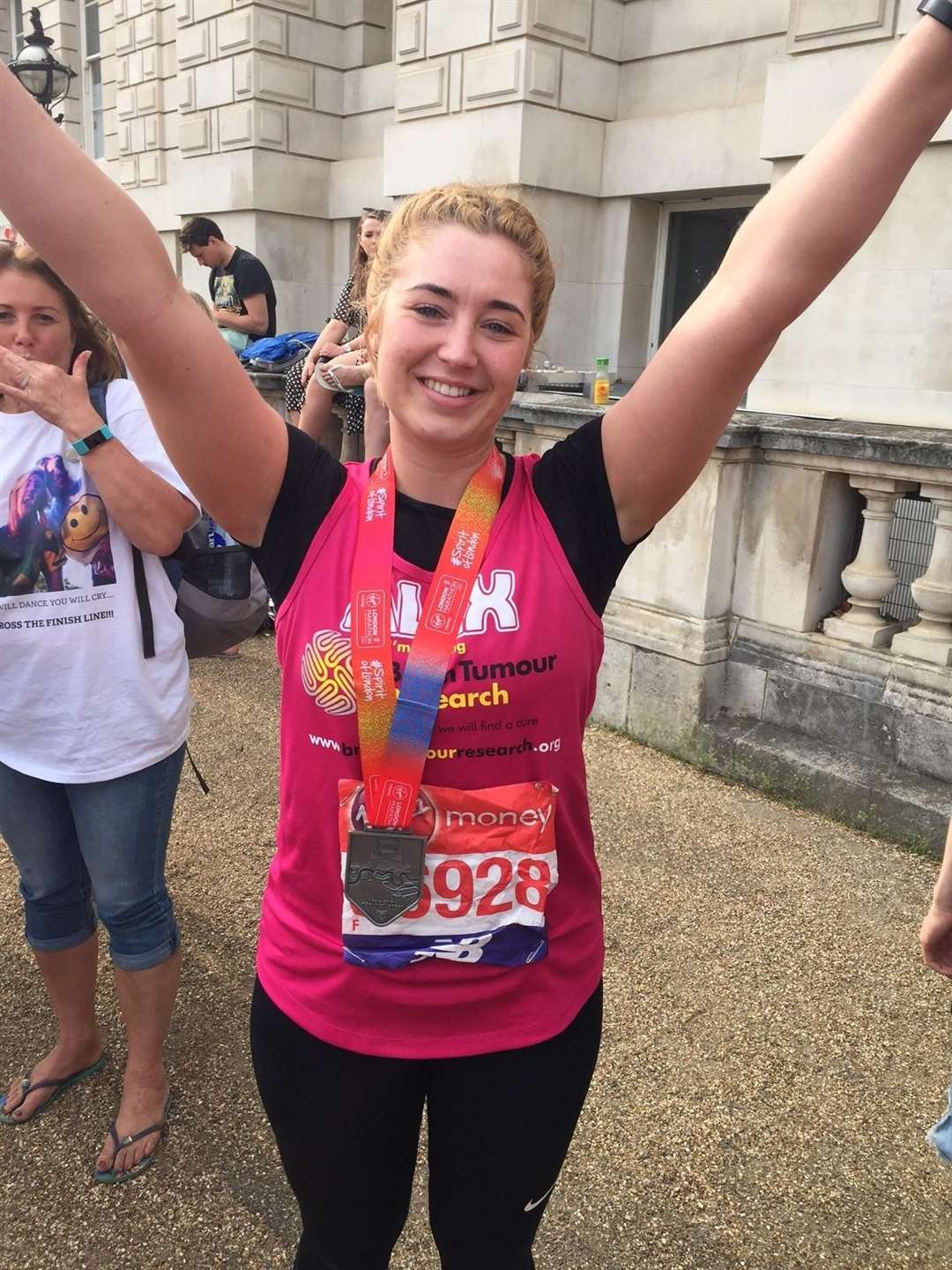 Alexandria Broad-Surry, 23, from Greenhithe, who completed the marathon after losing a close friend to brain cancer