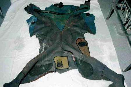Wetsuit of diver found dead in the Channel in October 1992