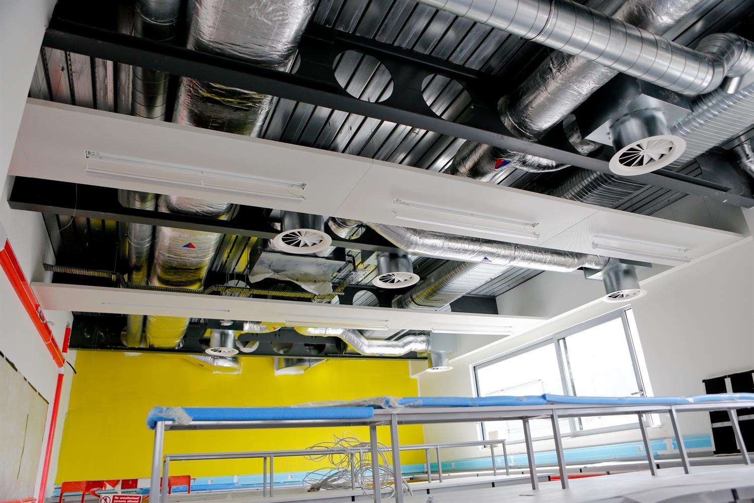 The open ceiling at Leigh UTC will be used as an educational tool for engineering and construction students