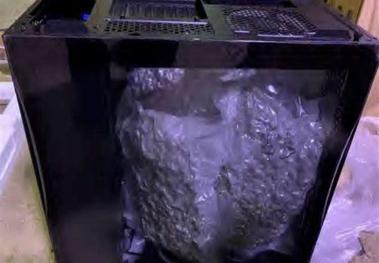 Drugs enclosed in computer casing found at Heathrow. Picture: Kent Police