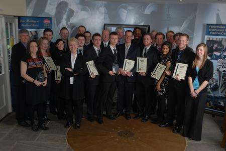 Winners and runners-up at the Shepherd Neame Kent Journalist of the Year awards