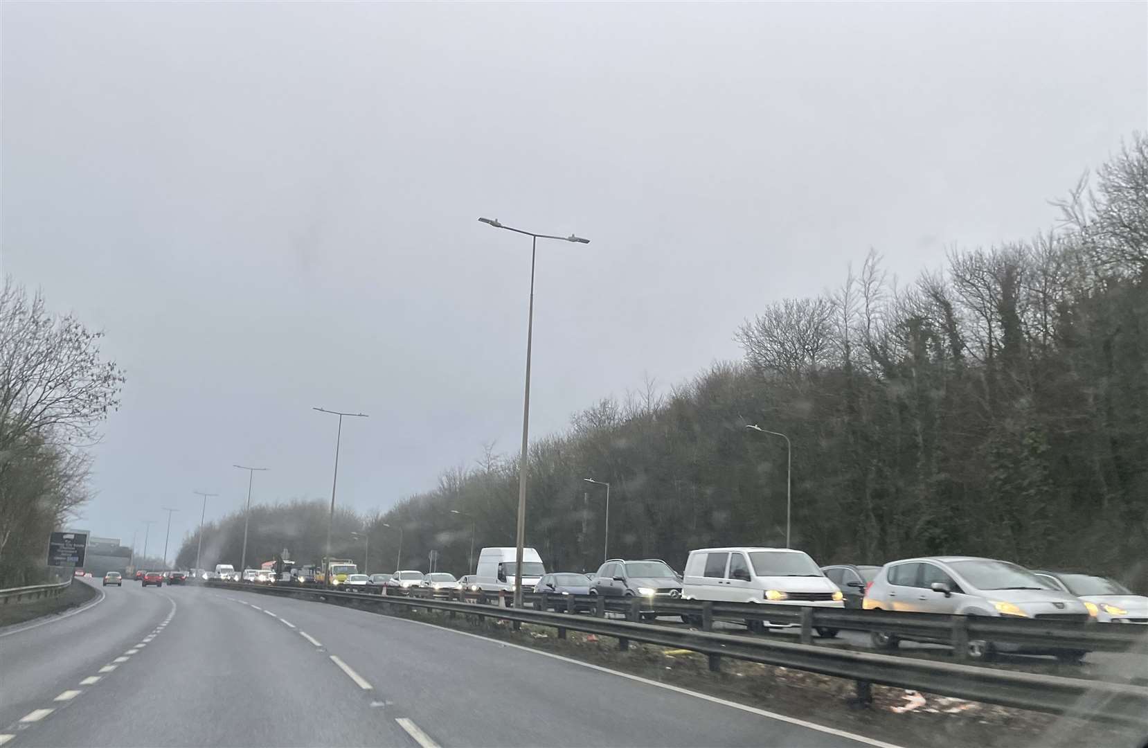 Delays and fog on Blue Bell Hill. Picture: Sean McPolin