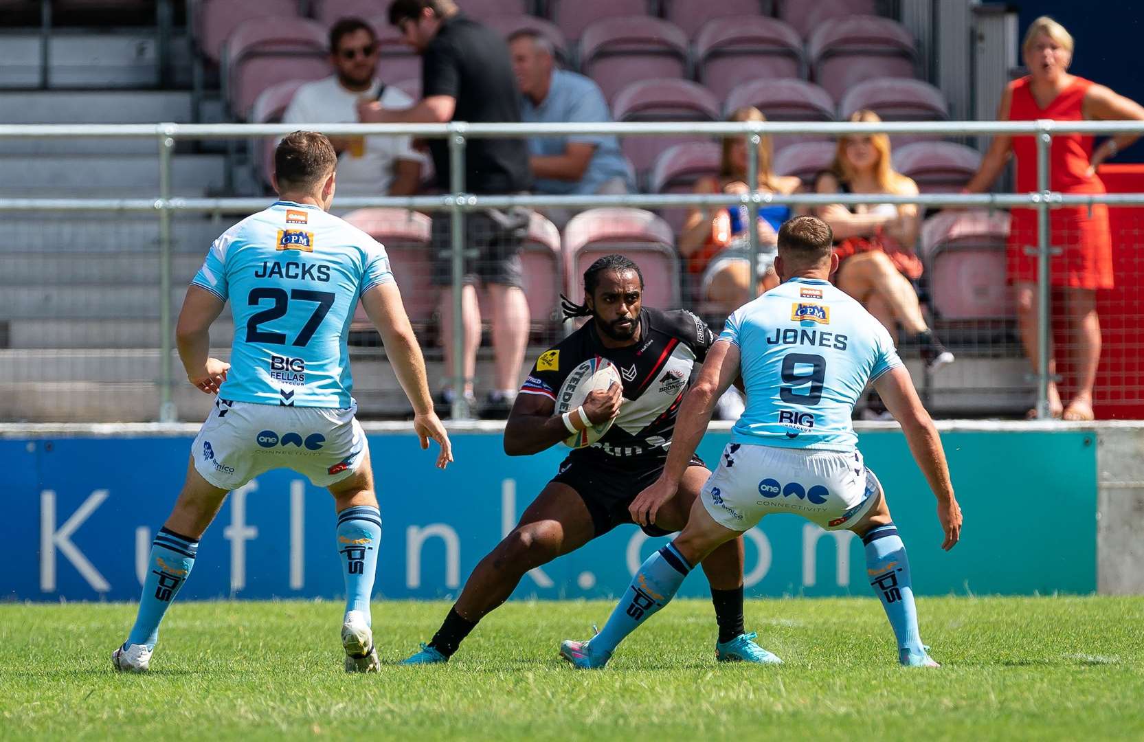 Iliess Macani of London Broncos during the Betfred Championship match between London Broncos and Featherstone Rovers at the Kuflink Stadium Picture: Liam McAvoy