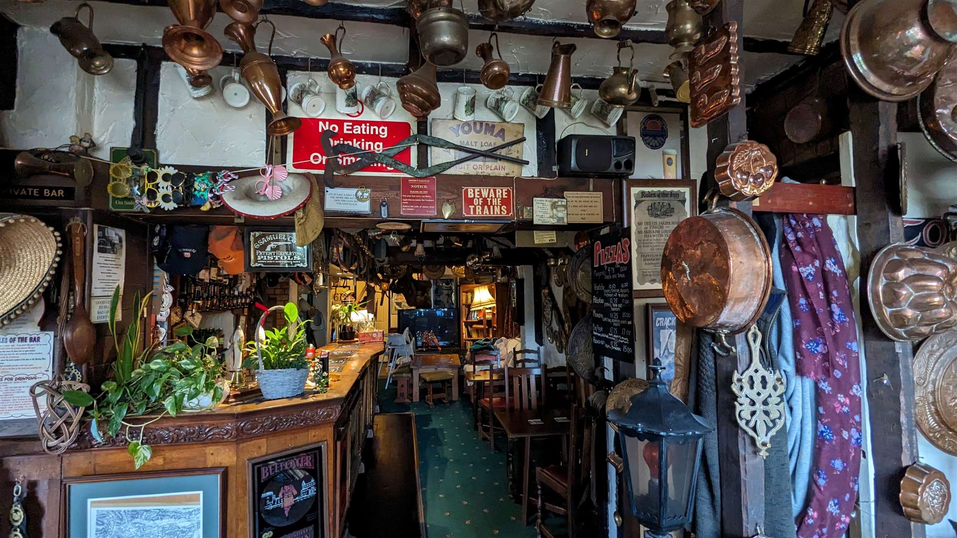 Inside the Three Oaks pub