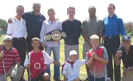 Johnny Armour, third from left top row, with some of the other sporting stars at the event