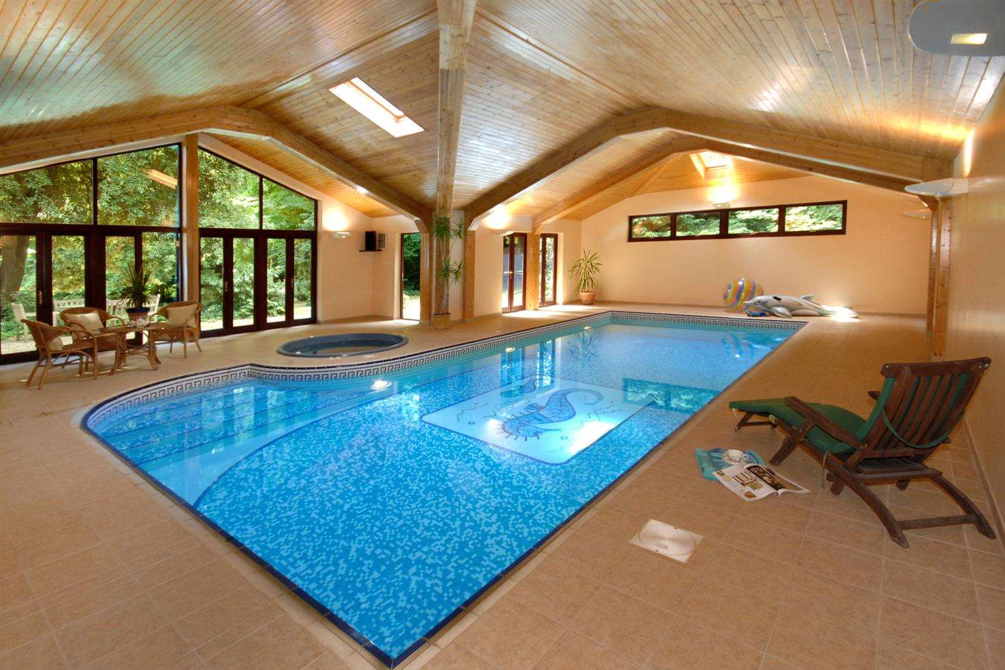 The pool area at the property near Sandwich