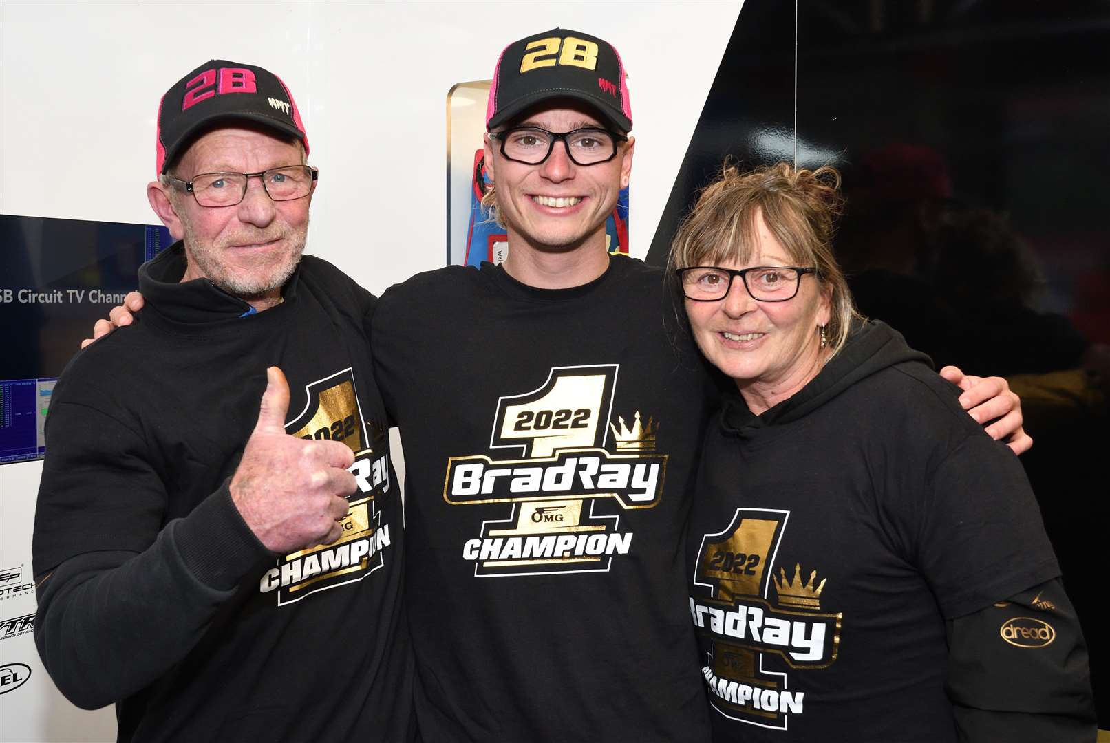 New champion Bradley Ray with proud parents Kevin and Tracey. Picture: Simon Hildrew