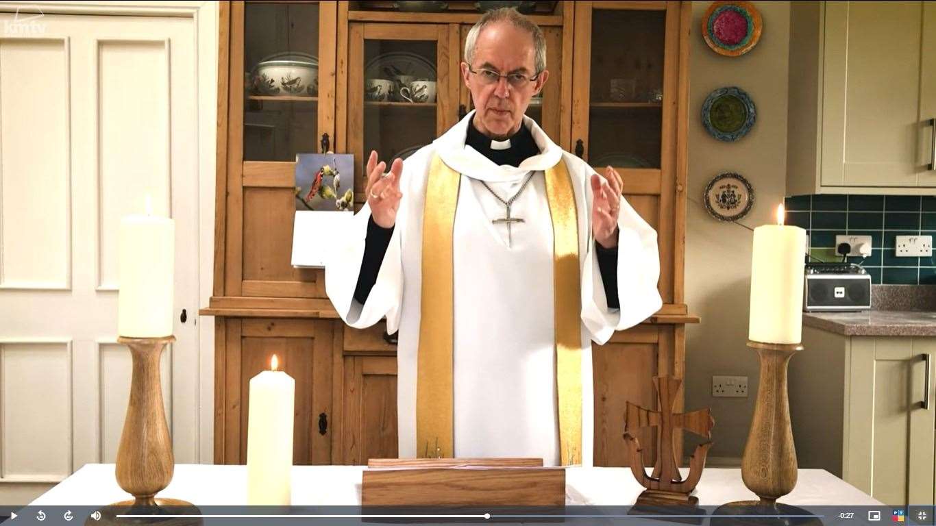 Archbishop of Canterbury Justin Welby has recorded an Easter sermon from his kitchen. Picture: The Church of England