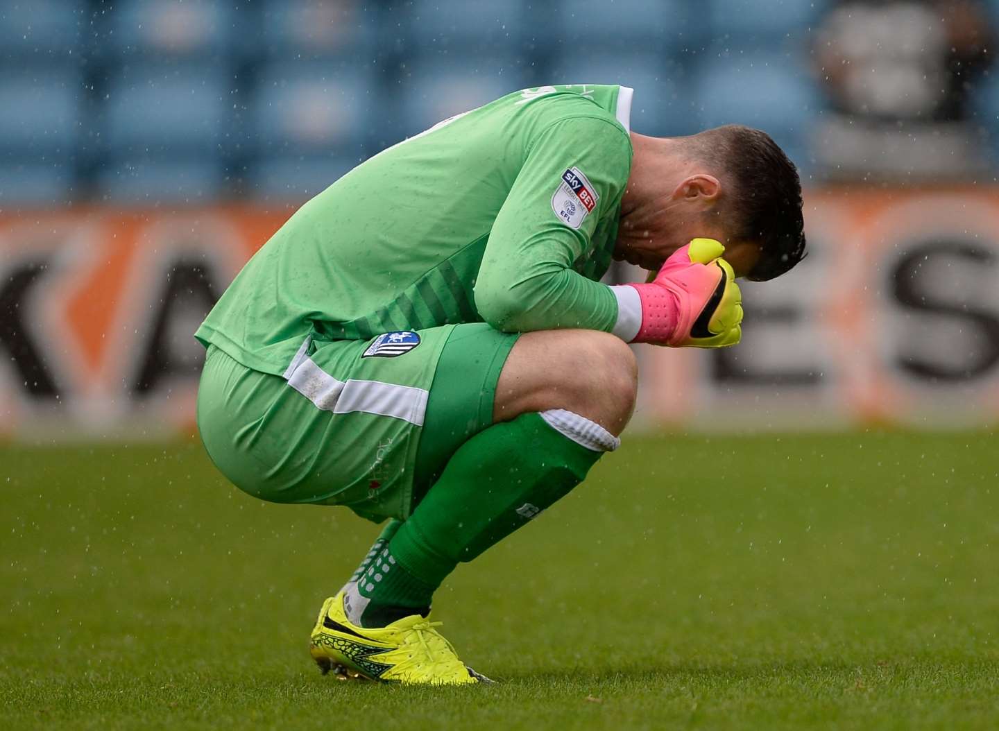 Keeper Stuart Nelson at the final whistle. Picture: Ady Kerry