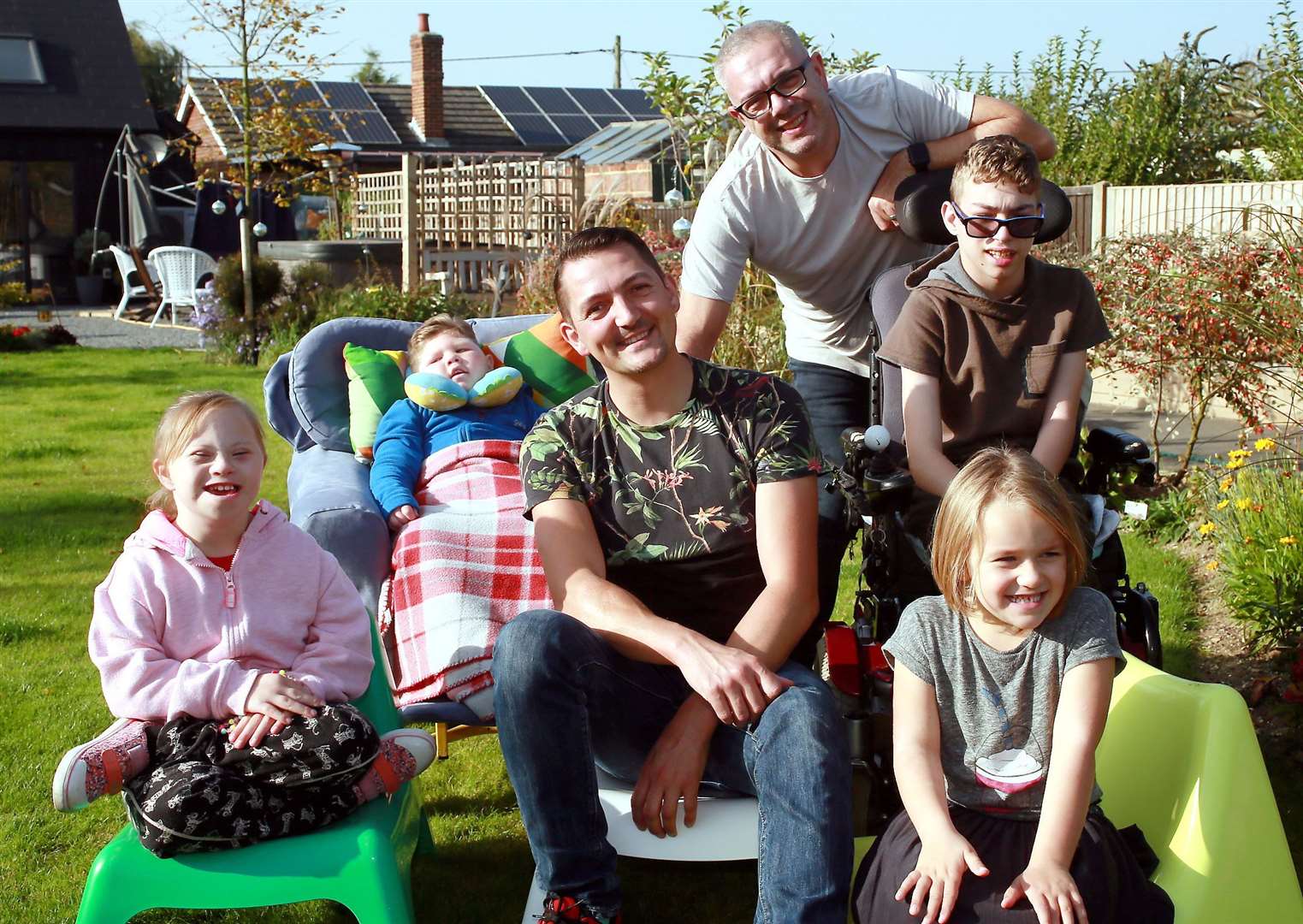 Kyle and Garry Ratcliffe from Curly's Farm with their children Bella, Curtis, Haydn and Phoebe. Picture: Phil Lee