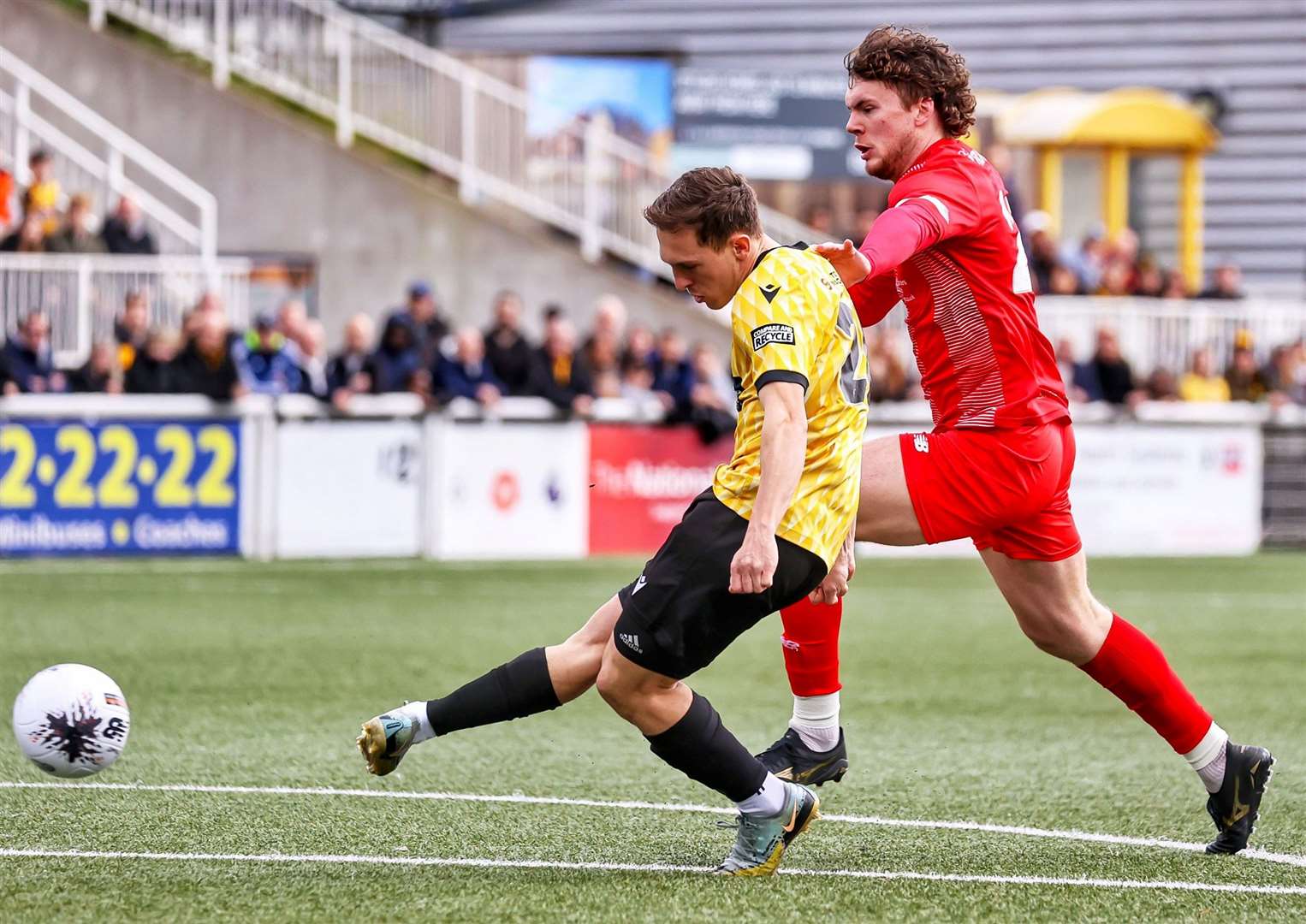 Maidstone striker Matt Rush goes for goal. Picture: Helen Cooper