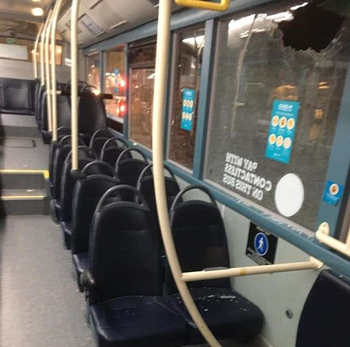 An Arriva bus service in Strood was targeted in a night of vandalism